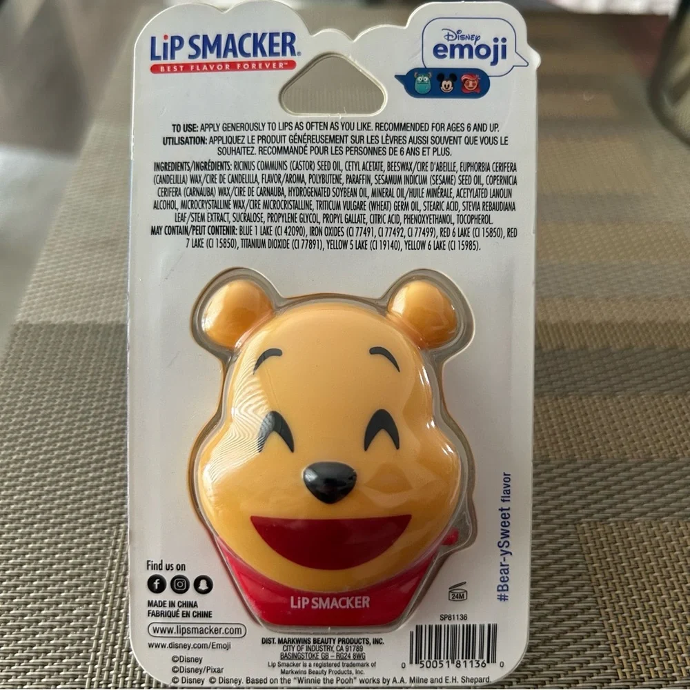 Lip Smacker Disney Emoji lip balm Winnie the Pooh The flavor Bear-y sweet NIB